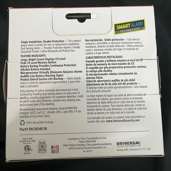 USI 2-In-1 Carbon Monoxide and Natural Gas Detector - Picture 2 of 3